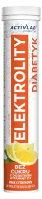 Obrázok produktu pre Elektrolyty pre diabetikov – citrón, 20 tabliet.