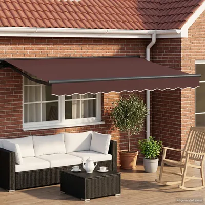Obrázek produktu pro vidaXL Ručně navíjená markýza, hnědá, 3,5 x 2 m