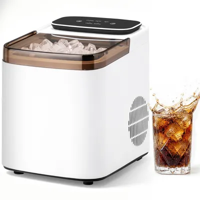 Produktbild von Eismaschine für den Hausgebrauch, Tagesleistung 12 kg Eis, automatische Reinigungsfunktion, mit Display, weiß