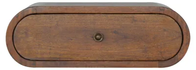Produktbild von Artisan Furniture Wandmontierter runder Nachttisch aus Massivholz in Kastanienoptik