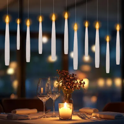 Produktbild von Bettizia LED-Kerzen, 12 Stück Schwebende Kerzen, Flammenlose Led Kerzen mit Zauberstab Fernbedienung, Batteriebetriebene Kerze für Familie Hochzeit Party