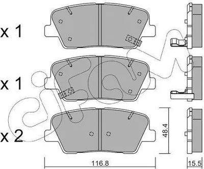 Produktbild von CIFAM 822-901-0 Bremsbeläge Satz Hinten Bremsklötze für HYUNDAI SANTA FÉ II (CM) für KIA SORENTO II (XM)