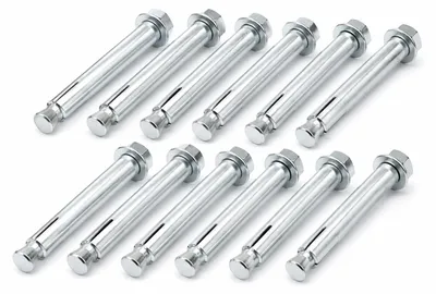 Produktbild von 12 Stück Schwerlastdübel M6 x 85 mm verzinkt, Betonanker Ø 12 mm, Metallanker für Beton und Vollstein, ideal für Pfostenträger, Geländer, Halterungen und Konstruktionen