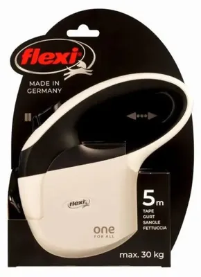 Zdjęcie produktu dla FLEXI One for All S biało - czarna - automatyczna smycz dla psów do 30kg - 5m