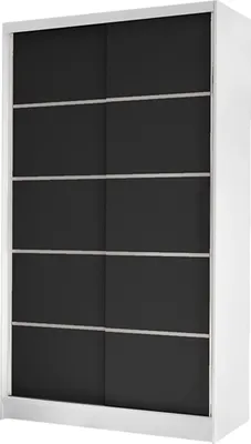 Produktbild von MIRJAN24 Schiebetürenschrank Diego IV, Kleiderschrank, Stilvoll Schlafzimmer Garderobenschrank (Farbe: Weiß / Schwarz)