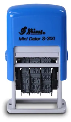 Produktbild von Datumsstempel, Mini Dater Shiny S-300, bis Jahr 2025, blaues Stempelkissen, Selbstfärbestempel
