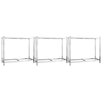Produktbild von Reifenregale mit 2 Böden 3 Stk. Silbern 110x40x110 cm Stahl