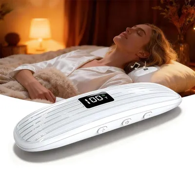 Produktbild von Knochenleitungs-Kissenlautsprecher, ultradünn, Bluetooth 5.3, Mini-Unterkissen-Speaker mit LED-Display & 10/15-Min-Timer, ideal für Seitenschläfer & leichten Schlaf