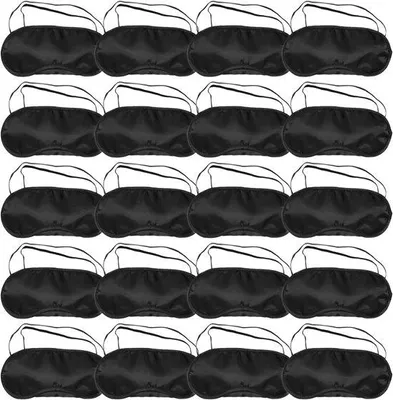 Produktbild von Reisestopp-Oogmasker Set aus weichem Polyester - Ultrazarte und atmungsaktive Reise-Schlafmasken - Ideal für Reisen - Dunkelnde Reise-Schlafmasken - 18,5 x 8,5 cm Größe