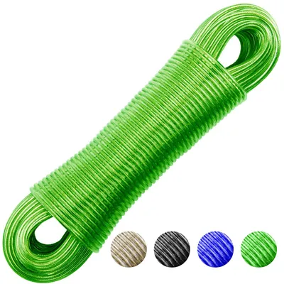 Image de Corde à linge – Avec âme en acier – Pour intérieur et extérieur – 20 mètres