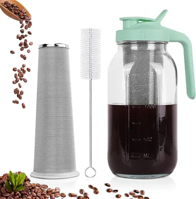Cold Brew Kaffeezubereiter 1,8 L, Edelstahlfilter, Grün