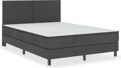 Image de vidaXL Cadre de lit Gris Tissu 140×200 cm
