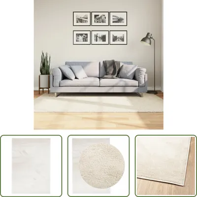Produktbild von The Living Store Teppich OVIEDO Kurzflor Beige 140x200 cm