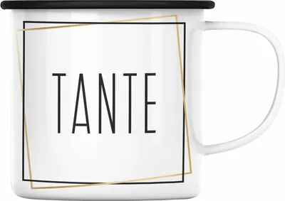 Produktbild von Trendation - Beste Tante Geschenk Emaille Tasse Tante Geschenkidee Du Wirst Tante (Schwarz)