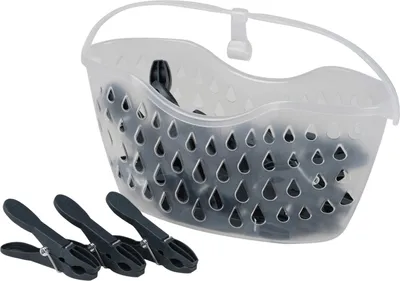 Obrázok produktu pre DOCHTMANN Kolíky na oblečenie s košíkom, plastové, mix farieb 24ks