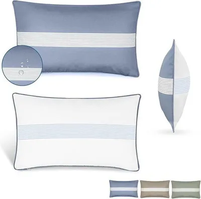 Obrázok produktu pre Uniqoos® sady dvoch obliečok na vankúše – 30 x 50 cm, modrej farby | 100% Oxford polyester, vodeodolné a odolné voči nečistotám, UV odolné, priedušné, vhodné na vnútorné aj vonkajšie použitie