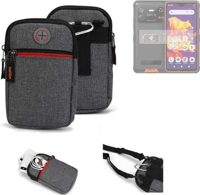 Produktbild von K-S-Trade Holster Gürteltasche kompatibel mit Phonemax R4GT Handy Tasche Schutz Hülle grau Zusatzfächer 1x