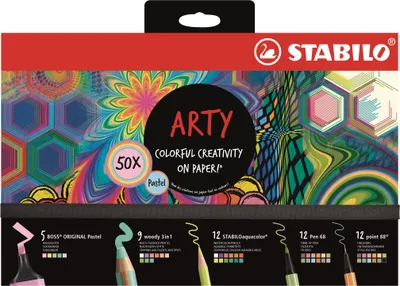 Image de STABILO 77/6-2-20 STABILO Set créatif "ARTY" Pastel, boîte de 50 pièces