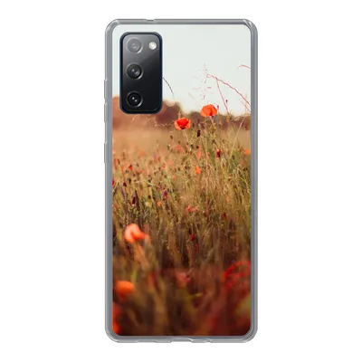 Produktbild von MuchoWow® Handyhülle Schutzhülle Hülle für Samsung Galaxy S20 FE Sonnenuntergang - Blumen - Rot Silikon Softcase Handy Hülle - Abdeckung