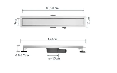 Produktbild von Duschrinne 80cm Edelstahl Bodenablauf - 360° Siphon Befliesbar Duschablauf Flach mit Geruchsstop Haarsieb Für Bad, Außenbereich