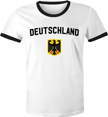 Produktbild von WM Shirt 2018 Fußball Deutschland Adler Wappen Herren Retro MoonWorks weiß-schwarz-gelb XL