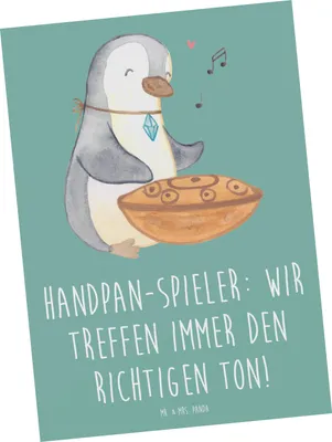 Produktbild von Mr. & Mrs. Panda Postkarte Handpan Spieler - Meeresbrise - Geschenk, Musiker, Postkarten, Klangschalen, Musizieren, Fotokarte, Lernen, Instrument, Ansichtskarte, Klänge
