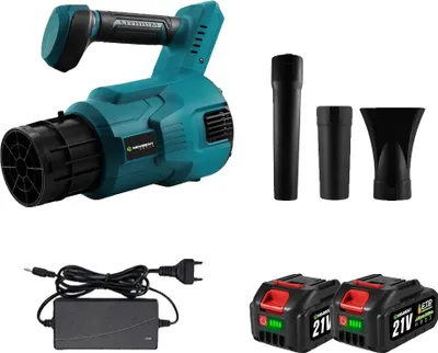 Obrázok produktu pre Akumulátorový fukár na lístie, bezkartáčový motor, nastaviteľné nastavenia, 2 batérie