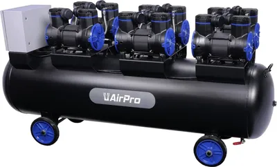 Immagine prodotto di Compressore aria silenziato - con capacità del serbatoio di 300 litri - senza olio, oil free - per utensili pneumatici, 6 × 2 HP Airpro