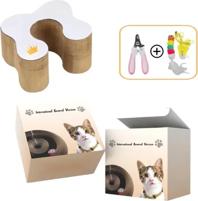 Produktbild von INF Magisches Akkordeon Katzenkratzbrett 5-teiliges Set - Interaktives Katzenspielzeug