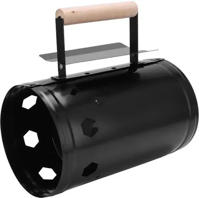 Imagen del producto de Horno de carbón de madera maciza con tubo de acero inoxidable - Encendedor de carbón - Iniciador de horno - Parrilla de carbón - Horno de carbón - Parrilla de carbón con mango de madera