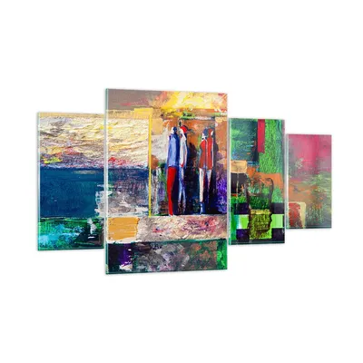 Produktbild von Bilder auf glas - Abstraktion modern - 160x90cm - Glasbilder - Wandbilder - Kunstdruck - zum Aufhängen bereit - Wanddekoration aus Glas - Glas Bilder - Wandbild auf Glas - 4 Teile - GDL160x90-3670