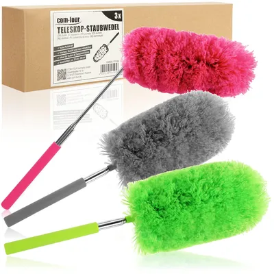 Image de 3 plumeaux chenille avec manche télescopique et tête flexible