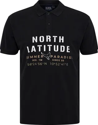 Produktbild von North Latitude Polo schwarz Logo-Frontprint XXL