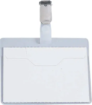 Produktbild von Namensschild 60x90mm quer mit Clip VE=6x25 Stück