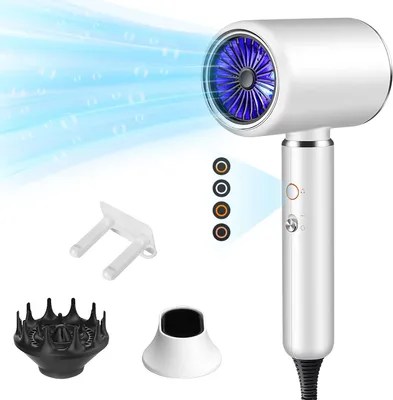 Produktbild von Bizcasa -Haartrockner 2200 W AC -Motor, negativer Ionentechnologie Trockner, professioneller Schnelltrocknungs -Anti -Frizz, 4 Temperaturgeräte, Diffu