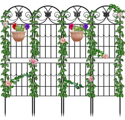 Immagine prodotto di Struttura in listelli per giardino – Supporto per piante rampicanti – Acciaio inossidabile – Nero – Accessori per il giardino – Adatto per fiori e ortaggi