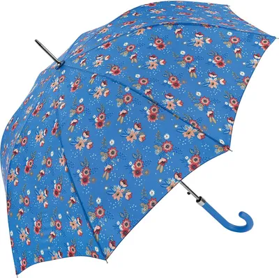 Produktbild von Stockschirm Fiber Damenschirm Regenschirm Automatik Blumen UV Schutz 50+