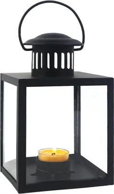 Imagen del producto de Linterna decorativa colgante, de color , con cristal transparente, ideal para salones, jardines, mesas o porches