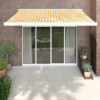 Produktbild von CLORIS Markise Einziehbar Gelb und Weiß 3,5x2,5 m Stoff und Aluminium 3154532