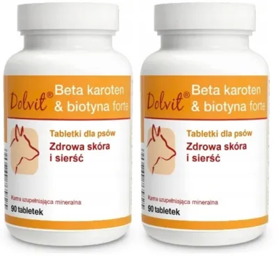 Produktbild von Dolvit Beta-Carotin & Biotin Forte Gesunde Haut und Fell FÜR HUNDE 90 Tabletten.