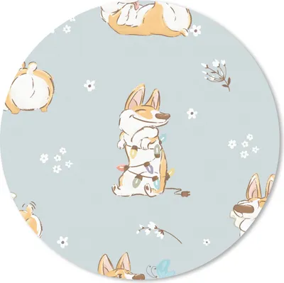 Produktbild von MuchoWow® Mauspad Mousepad Muster - Hund - Corgi - Jungen - Mädchen - Kinder - Kinder 20x20 cm - Mousepads - Maus Mat - Pad - Mausunterlage - Schreibtischmatte