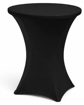 Produktbild von Stretch-Husse für Stehtisch Ø 80 cm, Höhe 110 cm – elastisch, knitterfrei - Schwarz
