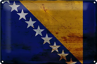 Produktbild von Blechschild Flagge Bosnien und Herzegowina 30x20cm Rost