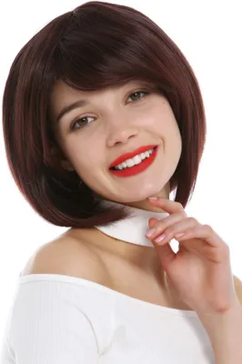 Produktbild von WIG ME UP Perücke kurz Bob Longbob Scheitel Mahagoni Braun 1215-2T33