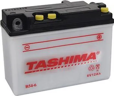 Image de Batterie Plomb Tashima 6v, 12a. L: 156, L: 57, H:116mm, + à Gauche Pour Motos. (livrée Sans Acide). Remplace Origine B54-6. - Ba