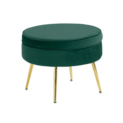Produktbild von Kondela Noblin Hocker Typ 1 - grün (Samt) / gold