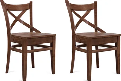 Obrázek produktu pro Jídelní židle Konsimo 2-dílná s rámem z masivního dřeva "TEMOS", tmavě hnědá, dřevo, skandinávská, 45,5x81,5x43 cm