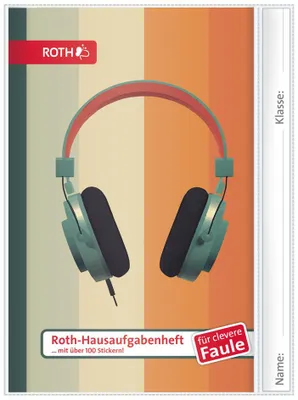 Produktbild von ROTH Hausaufgabenheft Teens für clevere Faule Retro Music DIN A5