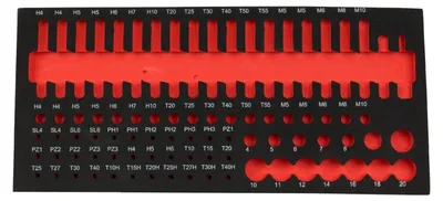 Immagine prodotto di Modulo per carrelli portautensili vuoto, in schiuma espansa, per 85 inserti Innensechskant e Torx