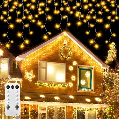 Lichterkette 10 m, 400 LEDs, warmweiß, IP44, mit Fernbedienung und Timer